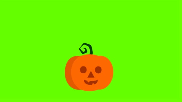 Тыква Ночь Хэллоуин Фестиваль Зеленый Экран Фон Animation — стоковое видео