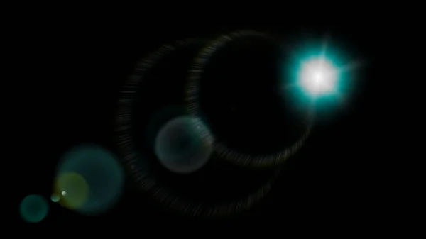 Optical Solar Light Lens Flare Effect Isolated Black Background Англійською — стокове фото