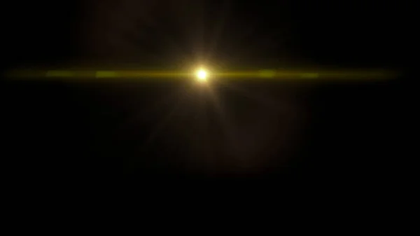 Optical Solar Light Lens Flare Effect Isolated Black Background Англійською — стокове фото