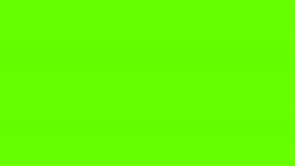 绿色背景下4K动画电视静态电子噪声的坏信号 — 图库视频影像
