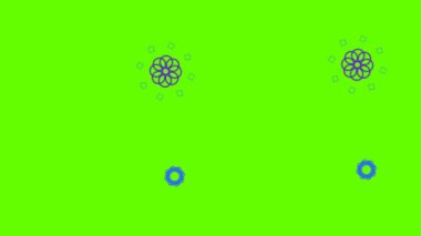 Cartoon Multicolor Fireworks Explode on Green Screen Background Animation 4K Stock Footage.