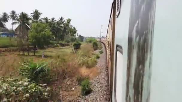 Indian Train Journey Stock Filmación Ferrocarriles Indios — Vídeos de Stock