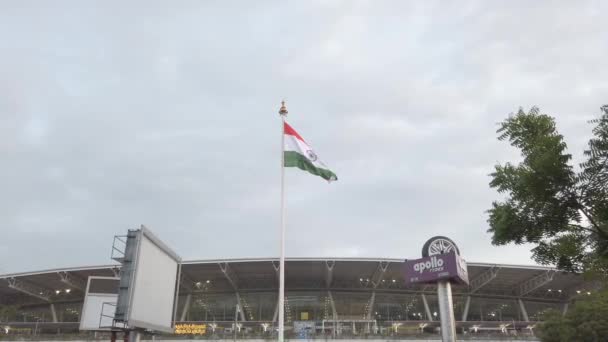 2021年8月14日 チェンナイ国際空港と国内空港 独立記念日とインド国旗掲揚を空で祝う インドのタミルナドゥ州チェンナイ — ストック動画