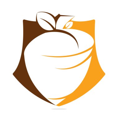 Yaratıcı Meşe Palamudu Tasarım Şablonu. Kalkan Acorn logo illüstrasyon vektör şablonu.