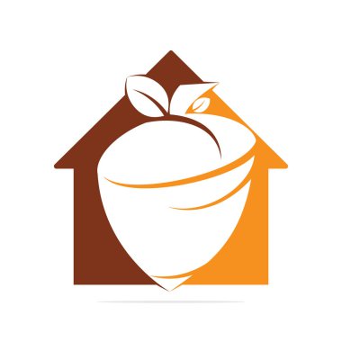 Meşe palamudu emlak logosu tasarımı. Acorn ev simgesi vektör logo tasarımı.