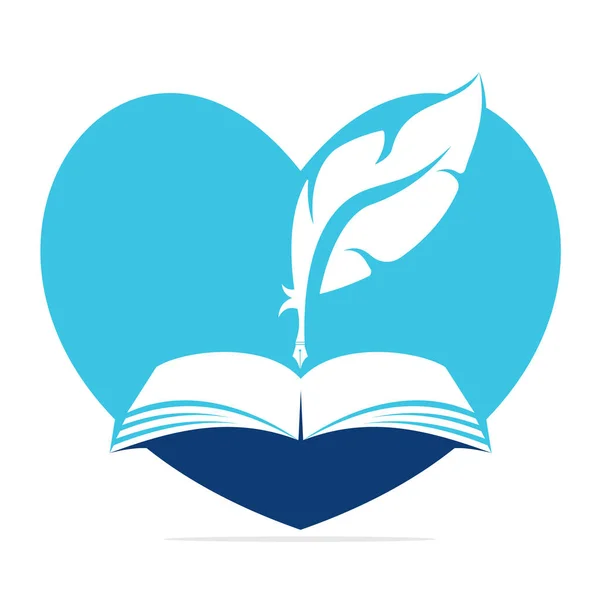 Love Judicial Quill Writing Open Book Inglés Certificado Fallo Documento — Vector de stock