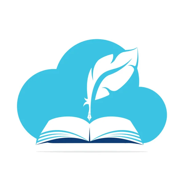 Judicial Cloud Quill Writing Open Book Постановление Суда Вектор Полицейского — стоковый вектор