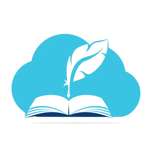 Judicial Cloud Quill Writing Open Book Постановление Суда Вектор Полицейского — стоковый вектор