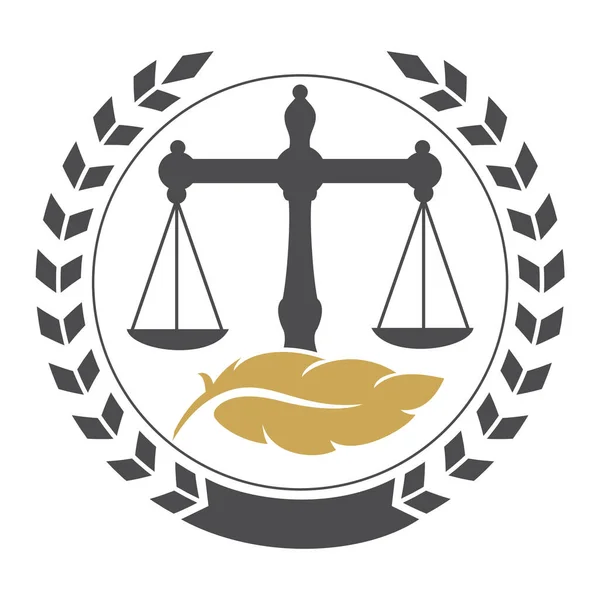 Równowaga Prawna Projektowaniu Logo Monogramu Piór Adwokatów Firma Prawnicza Projektowanie — Wektor stockowy
