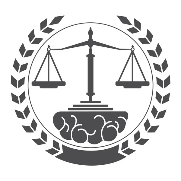 Law Balance Und Attorney Brain Monogram Vektor Design Intelligente Anwaltskanzlei — Stockvektor