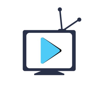 Yaratıcı medya televizyon logosu tasarım şablonu. Tv vektör dizaynını oynat.
