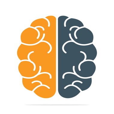 Fikir kavramını düşün. Beyin fırtınası gücü beyin logoti simgesi..