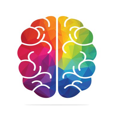 Fikir kavramını düşün. Beyin fırtınası gücü beyin logoti simgesi..