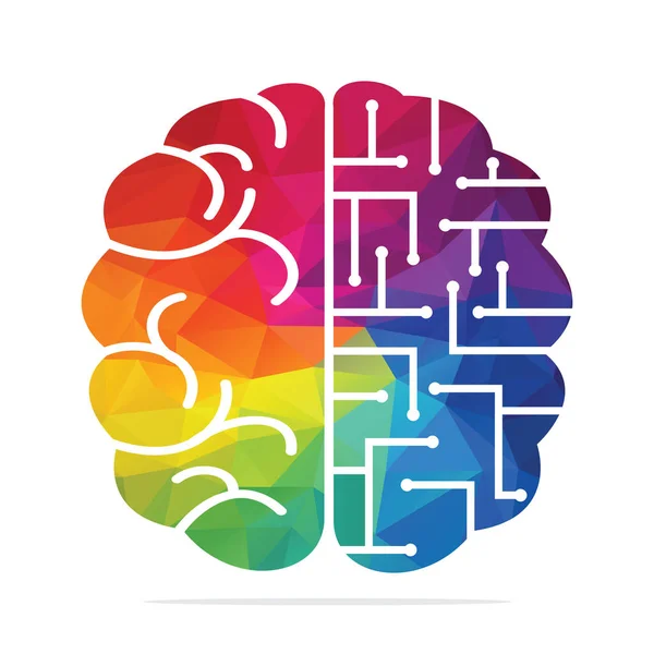 Дизайн Логотипа Соединения Мозга Шаблон Логотипа Цифрового Мозга — стоковый вектор