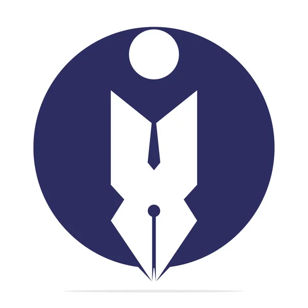 Stylo Moderne Créatif Avec Modèle Conception Logo Signe Humain Caractère — Image vectorielle