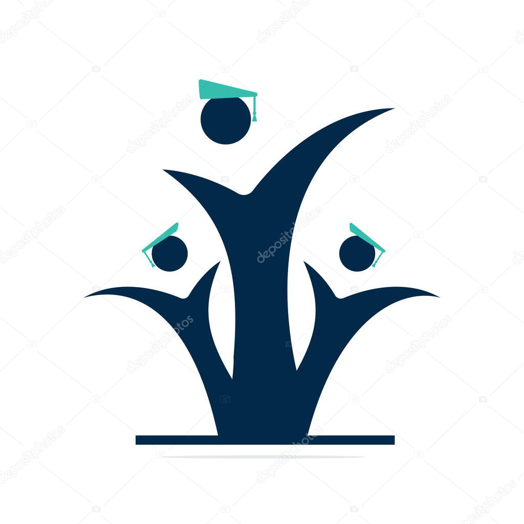 Education logo vector template design. Graduated Students celebration vector design.