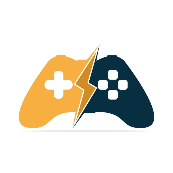 Games logo with gamepad Royalty Free Vector Image