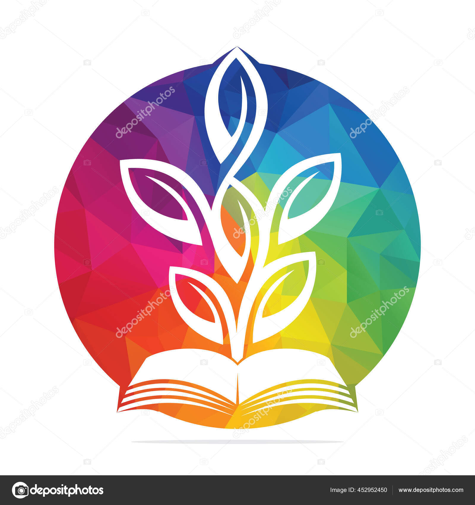Book tree vector template design educational tree book template stock