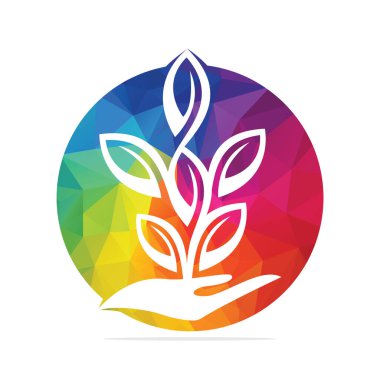 Elle Vektör Logosu Tasarımı. Doğal Ürünler Logosu. Kozmetik ikonu. Spa logosu.