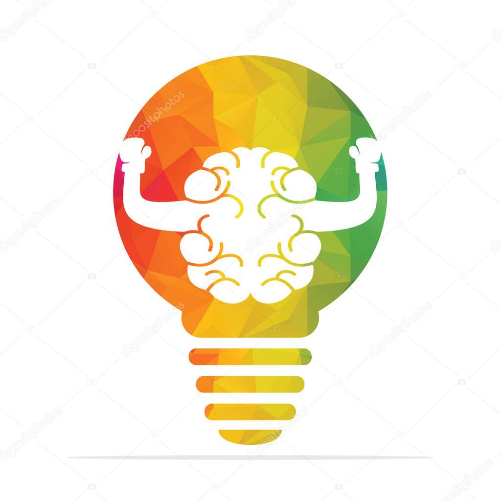 Bulb lamp Boxing brain logo concept design. technical boxing brain logo vector design.