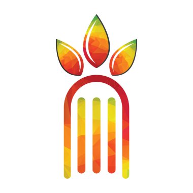 Kitap logosu şablon tasarımlı modern doğal yaprak ikonu. Çiftçilik kitabı logosu çizimi.