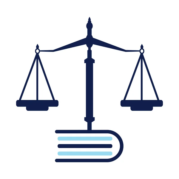 Projekt Logo Edukacji Prawniczej Waga Wektorowa Kombinacja Logo Otwartej Księgi — Wektor stockowy