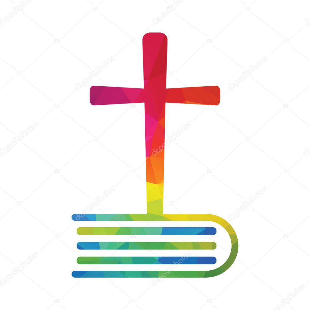 Bible Cross Logo concept design. Christine Church cross logo.