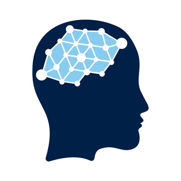 Дизайн Векторного Логотипа Человеческого Мозга Идея Логотипа Techno Женщин — стоковый вектор
