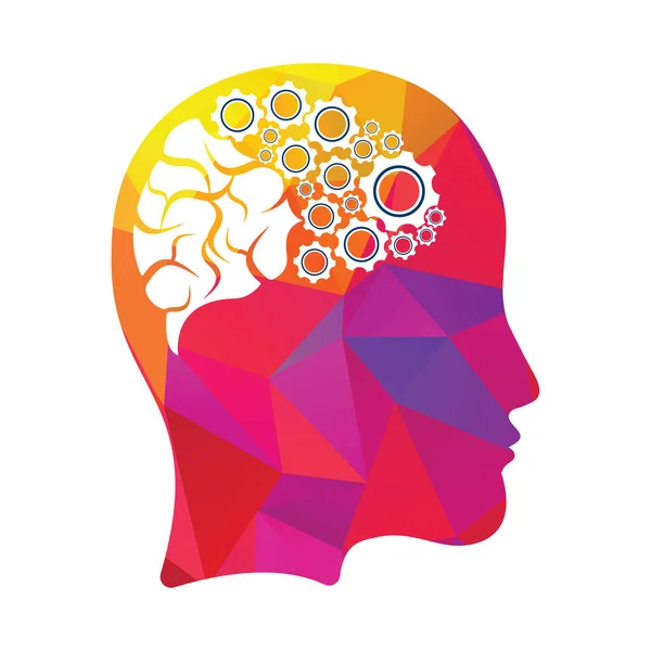 Technologie Human Head Logo Icon Design Numérique Femme Tête Cerveau — Image vectorielle