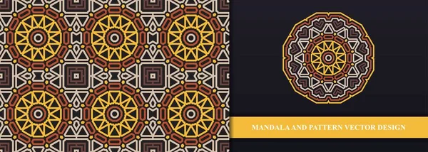 Ethnische Mandala Mit Bunten Ornamenten Schöne Nahtlose Muster Mit Ethnischen — Stockvektor