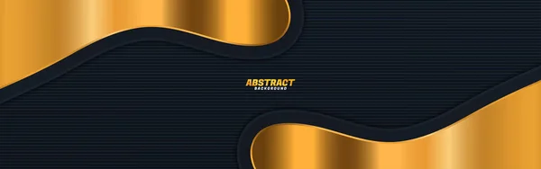 抽象黄金の線の組み合わせと豪華な暗い背景 現代の未来的背景 — ストックベクタ