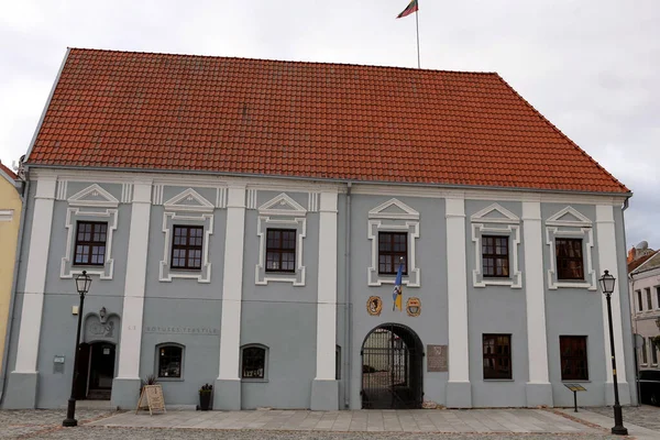 Una Pequeña Ciudad Centro Lituania Con Hermoso Remolque Viejo —  Fotos de Stock