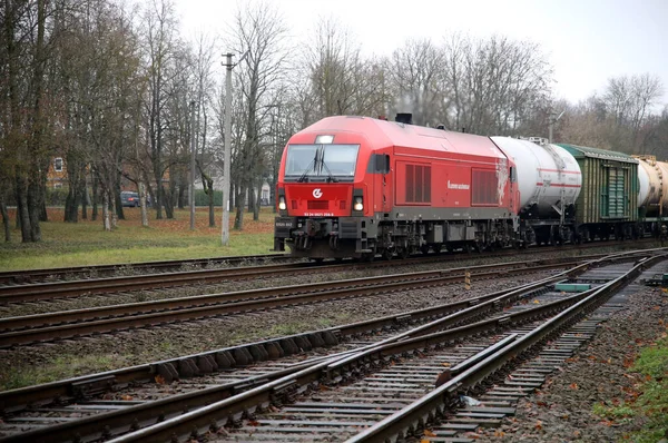 Ferrocarriles Lituania Carga Tránsito Ferrocarriles Lituania Compañía Ferroviaria Nacional Del —  Fotos de Stock