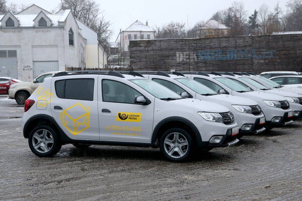 Литовские почтовые вагоны выстроились в очередь в мэрии. Кедайняй