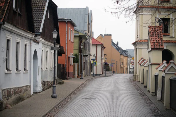 Μια Μικρή Πόλη Στο Κέντρο Της Λιθουανίας Μια Όμορφη Παλιά — Φωτογραφία Αρχείου