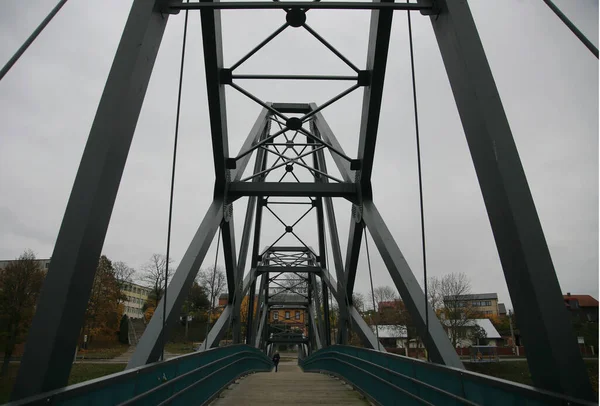 Houten Voetgangersbrug Houten Constructie Litouwen Kedainiai — Stockfoto