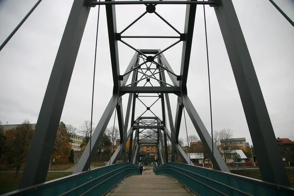 Ponte Pedonale Legno Costruzione Legno Lituania Kedainiai — Foto Stock