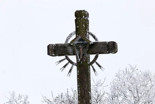 Cross Country Road Winter Lithuania — Stock Photo, Image