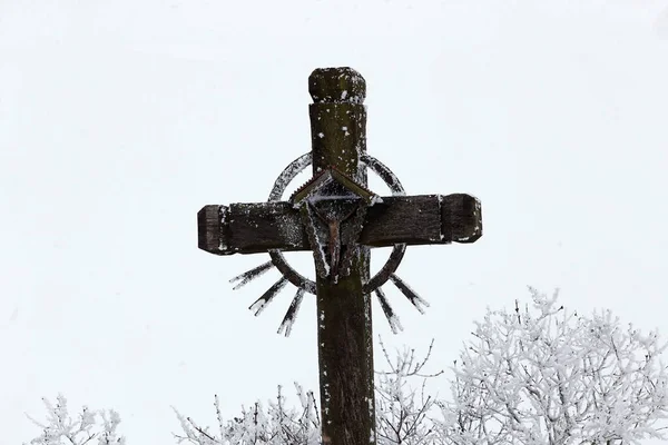 Cross Country Road Winter Lithuania — Stock Photo, Image