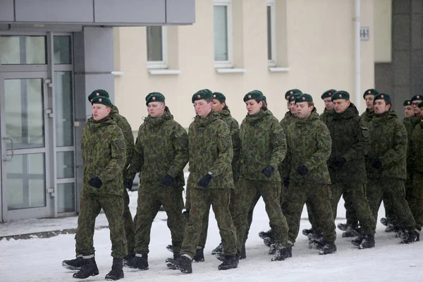 Den Litauiska Militärakademins Vinter Vilnius 2018 — Stockfoto