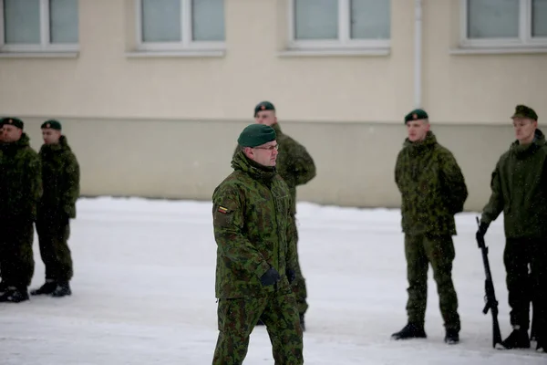 Oath Lithuanian Military Academy Winter Vilnius 2018 — Stock Photo, Image