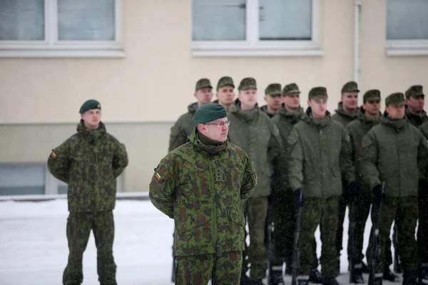 Oath Lithuanian Military Academy Winter Vilnius 2018 — Stock Photo, Image