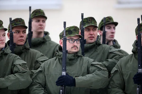 Eid Der Litauischen Militärakademie Winter Vilnius 2018 — Stockfoto