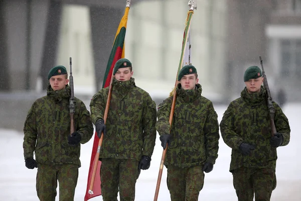 Oath Lithuanian Military Academy Winter Vilnius 2018 — Stock Photo, Image