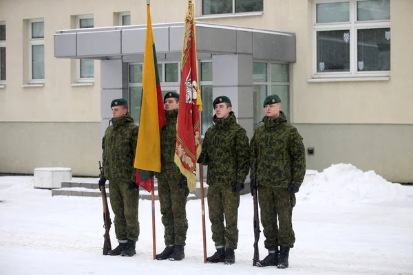 Juramento Academia Militar Lituânia Inverno Vilnius 2018 — Fotografia de Stock