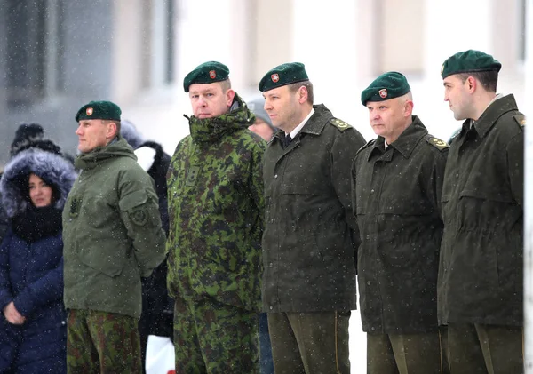 Den Litauiska Militärakademins Vinter Vilnius 2018 — Stockfoto