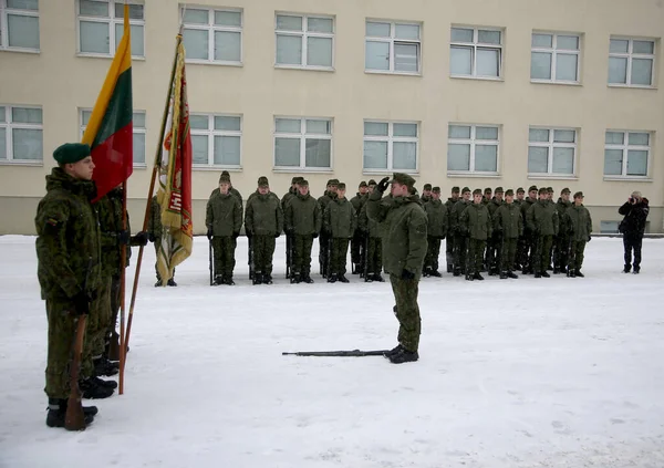 Oath Lithuanian Military Academy Winter Vilnius 2018 — Stock Photo, Image