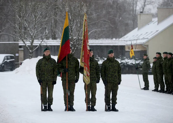 Oath Lithuanian Military Academy Winter Vilnius 2018 — Stock Photo, Image