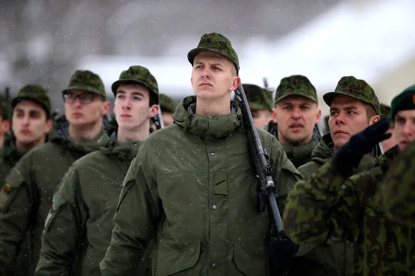 Oath Lithuanian Military Academy Winter Vilnius 2018 — Stock Photo, Image