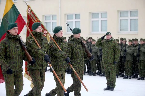 Den Litauiska Militärakademins Vinter Vilnius 2018 — Stockfoto